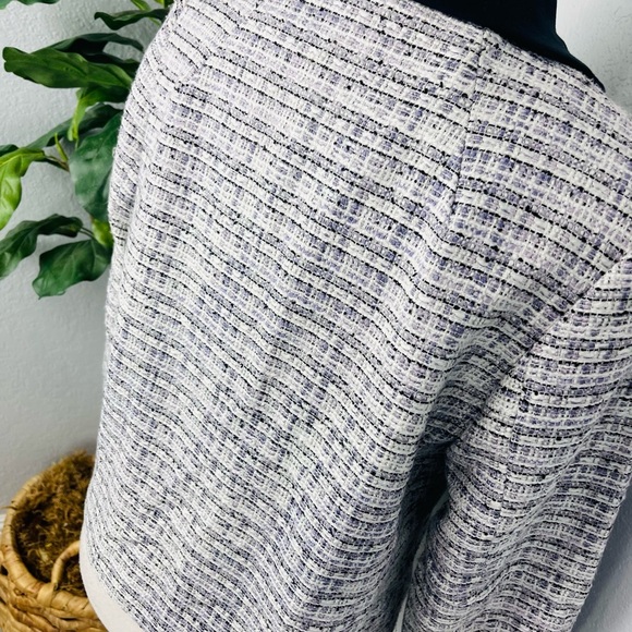Pendelton Tweed Purple Blue Woven Zip Front Blazer Petite Medium - Picture 8 of 10